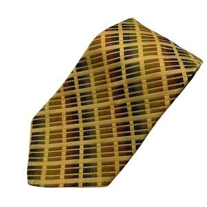 Vtg Wembley Men's Tie Necktie Wide Wemlon Polyester Beige Orange Green Mod Disco